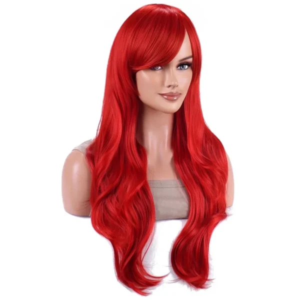 Synthetic probeauty Mermaid Wig Long Red Curly Body Wave Wig Halloween Cosplay Costume Wig for Women Fashion Wig for for Daily P - Image 12