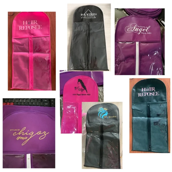 Wholesale 5/10Set Extra Long Wig Storage Bag With Hanger Portable Hanging Wig Bag With Zipper Storage Bag With Hanger For Hair - Image 6