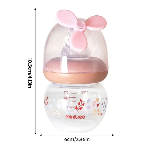 0-6 months newborn baby mini bottle, 60ml creative small windmill baby bottle, fall-proof and anti-colic PP bottle, BPA-free - Image 23