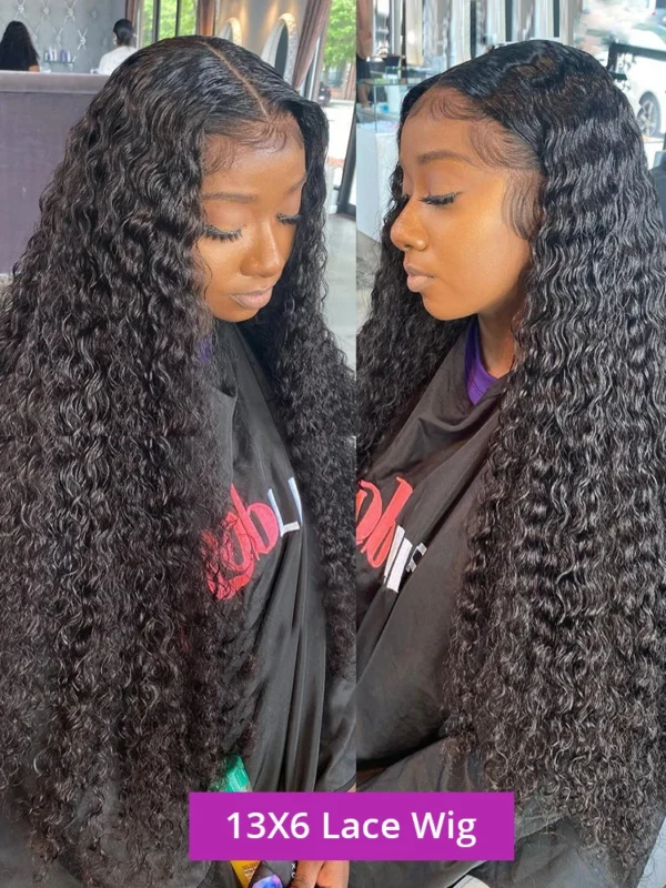 Wulala 40 Inch Deep Wave Lace Front Wig 13x6 Hd Lace Frontal Wig 13x4 Curly Human Hair Wigs For Women 4x4 360 Pre Plucked Lace - Image 3