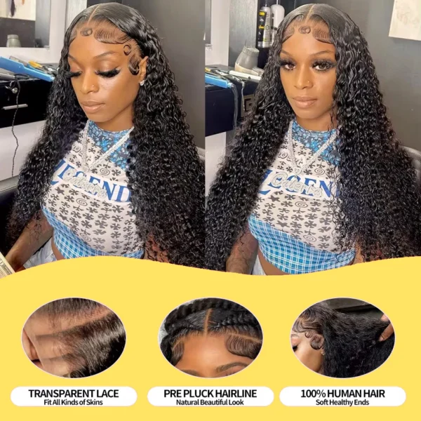250 Density Transparent HD Human Hair Wig 30 32 40 Inch Deep Wave 13x4 Curly Lace Front 13x6 Water Wave Lace Frontal Wigs - Image 11