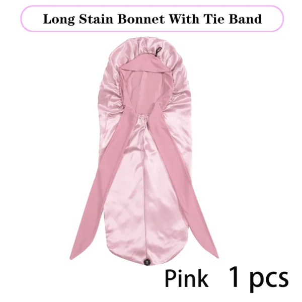 Soft Silky Long Satin Bonnet For Natural Hair And Curly Hair Extra Large Size Hair Cap With Tie For Comfortable Night Sleep 1Pcs - Image 9