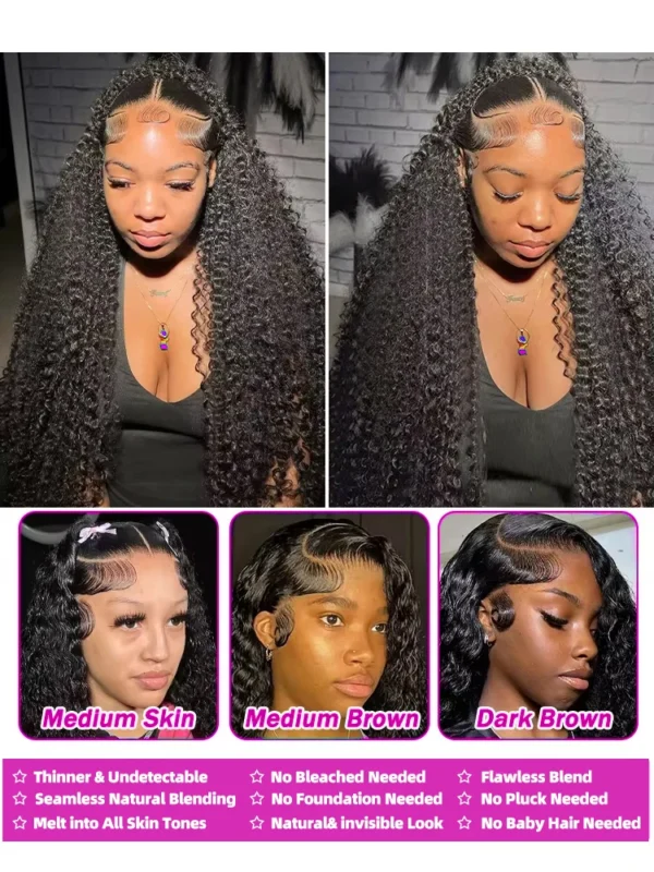 13x6 HD Transparent Loose Deep Wave Frontal Wig 250 Density 13x4 Lace Front Wig Human Hair Brazilian Raw 30 40 Inch Curly Wigs - Image 6