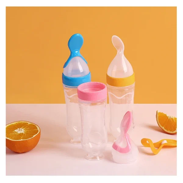Squeezing Feeding Bottle Silicone Newborn Baby Training Rice Cereal  Food Spoon Supplement Feeder Safe Useful Tableware for Kids - Image 13