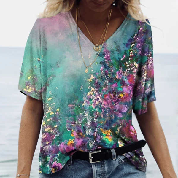Fashion Floral Flower Graphics 3D Print T-Shirts Woman Summer T Shirt Streetwear Women's Y2K Tops Oversized Clothing Girls Tees - Image 12