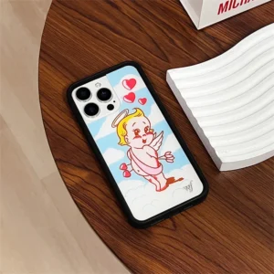 Personality Wildflower Little Angel Phone Case For iPhone 16 15 14 13 12 Pro Max 13pro 14pro 15pro 16pro WF Protective cover fun