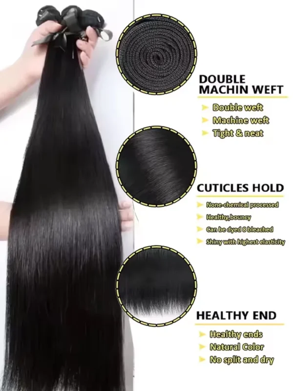 30 40 Inch Bone Straight 100% Bundles Deal Brazilian Virgin Human Hair 3 4 Bundles Raw Hair Extensions Natural Color Remy - Image 4
