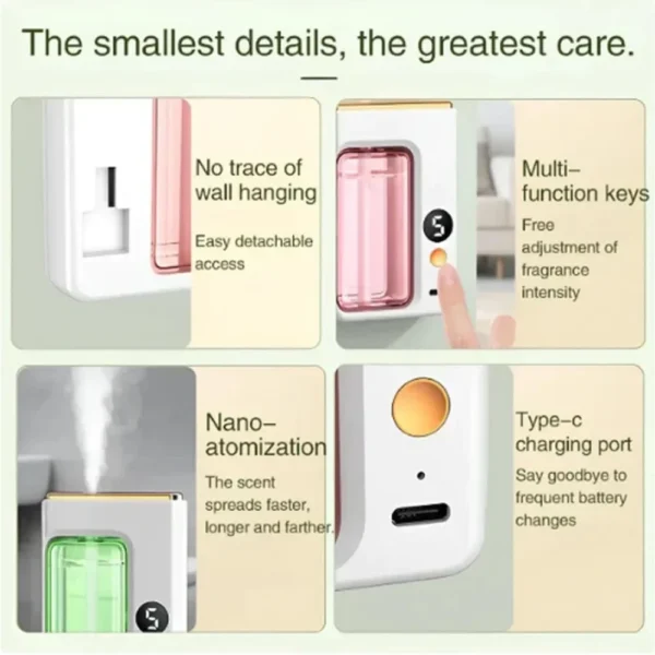 Wall-mounted Air Freshener Spray Rechargeable Aromatherapy Diffuser Hotel Home Fragrance Aromatherapy Essential Oil Diffuse - Image 16