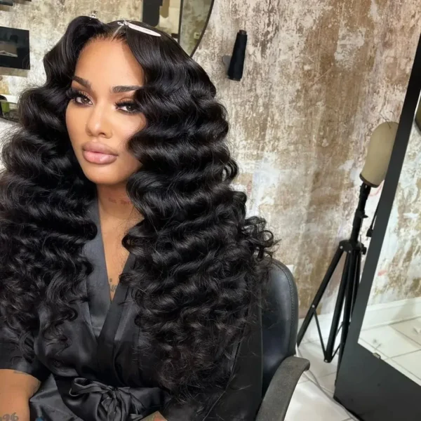 40 Inch Loose Deep Wave 13x4 13x6 HD Transparent Human Hair Wig 250 Density Brazilian Water Curly Nature Wave Lace Frontal Wigs - Image 24