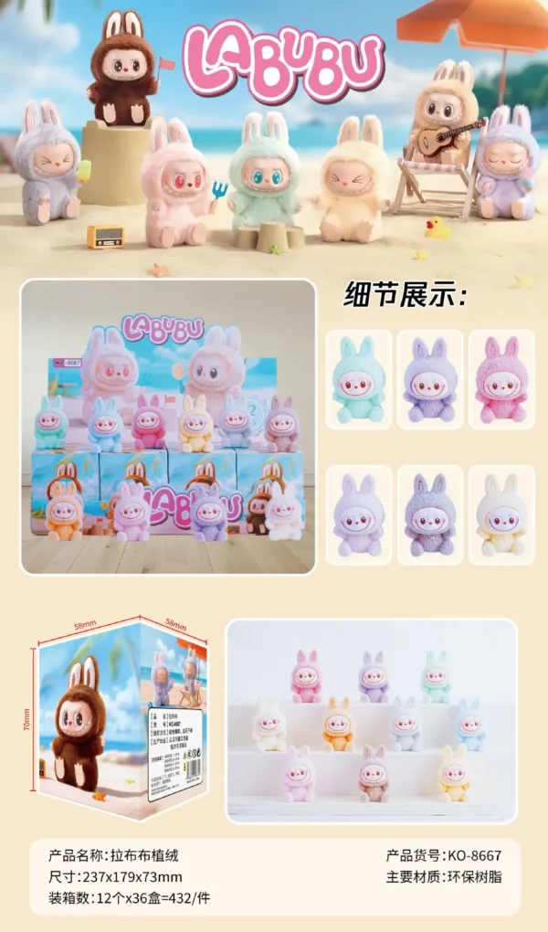 New Labubu Mystery Box Cartoon Flocking Hand-Made Blind Box High-Value Mini Cute Doll Desktop Ornaments Model Children Gifts - Image 9