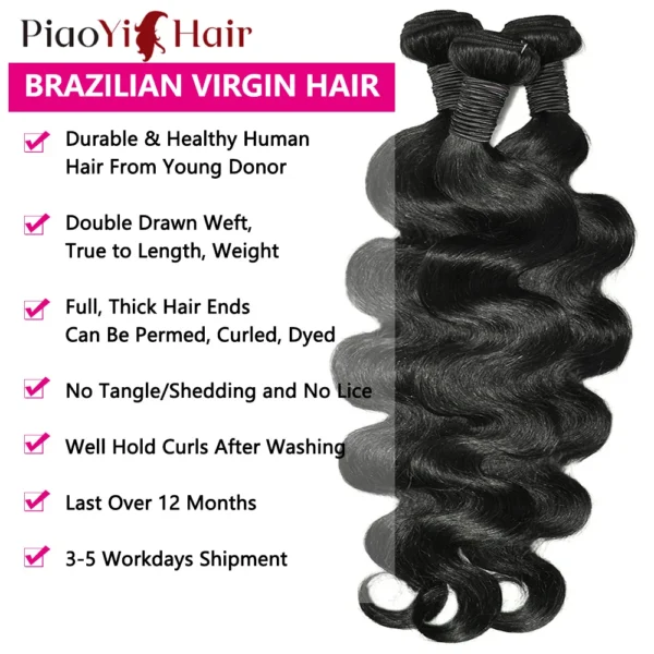 24 26 28 Inch Body Wave Bundles Human Hair 12A Brazilian Hair Weave Human Hair Extensions 100% Human Hair For Women Top Quality - Image 2