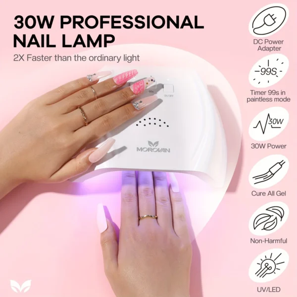 Morovan Acrylic Nail Kit for Beginners:with Everything Professional AcrylicNail Kits Set with Glitter AcrylicPowder UV Lamp for - Image 6