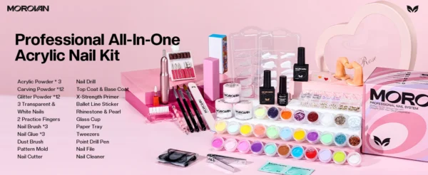 Morovan Professional Beginner Acrylic Nail Starter Kit, Convenient All-In-One Kit For Home Salon, Valentine's Day Holiday Gift - Image 16