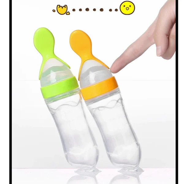 Squeezing Feeding Bottle Silicone Newborn Baby Training Rice Cereal Food Spoon Supplement Feeder Safe Useful Tableware For Kids - Image 16