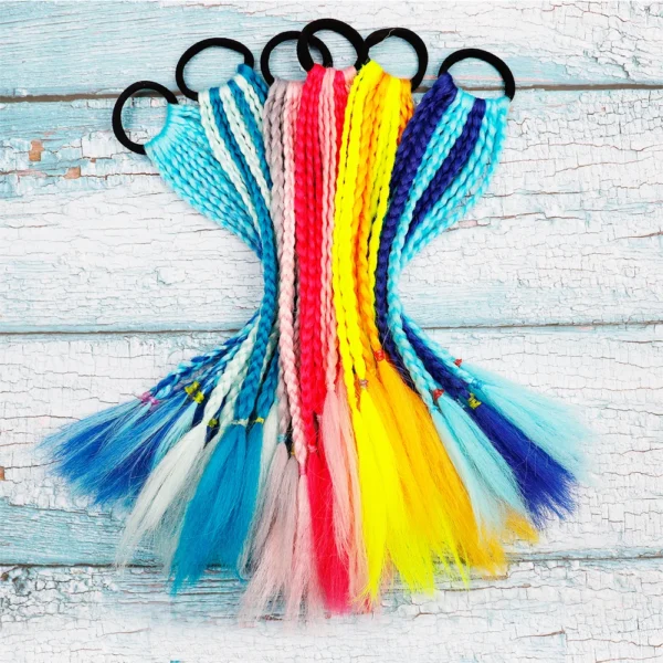 Girls Colorful Braids Ponytail Hair Ornament Headbands Rope Rubber Bands Beauty Hair Bands Headwear Braid Kids Gift Hair Accesso - Image 6