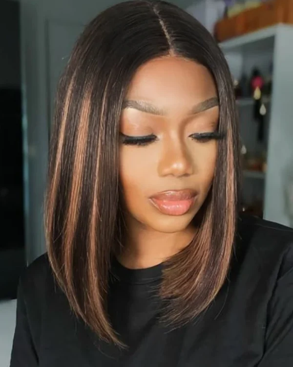 Glueless Wigs Human Hair Pre Plucked Pre Cut P1b/30 Straight Bob Wig Human Hair 5x5 Hd Lace Closure Wigs With Natural Hairline - Image 7