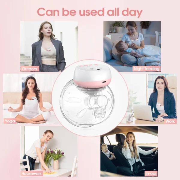2 Pcs Electric Wearable Breast Pump 1200mAh USB Chargable Silent Milk Extractor Painless Automatic Milker Comfort Breastfeeding - Image 6
