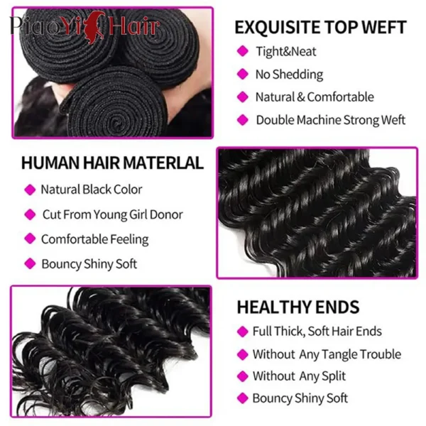 20 22 24Inch Deep Wave Human Hair Bundles Curly Hair Brazilian Weaving Natural 100% Raw Human Hair Deep Wave Bundle Top Quality - Image 5