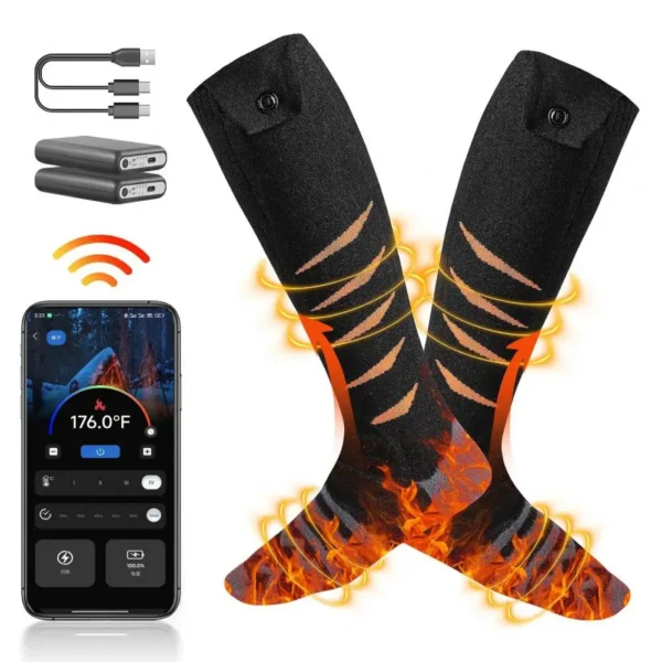 Heated Socks Thermal Winter Warm Skiing Heating Arthritis Electric Socks App Control Rechargeable Outdoor Sport Foot Warmer - Image 5