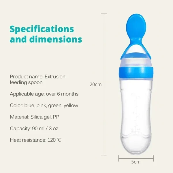 Baby Food Feeder, Silicone Baby Food Dispensing Spoon, 3 Oz Squeeze Feeding Spoons with Suction Cup for Boys Girl Kids Toddlers - Image 15