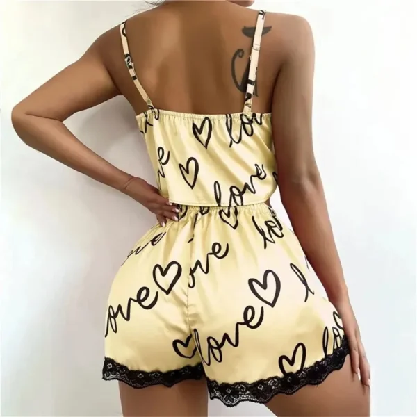 2 Pieces Set Women'S Pajama Shorts Suit Homewear Print Underwear Pijama Sexy Lingerie Camisoles Tanks Nighty Ladies Sleepwear - Image 5