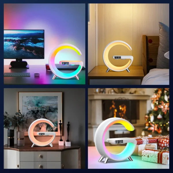 G Wireless Charger Stand Alarm Clock Bluetooth Speaker RGB Night Light Lamp Fast Charging Station Dock for iPhone Samsung Xiaomi - Image 18