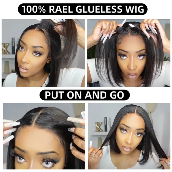 Wear And Go Bob Wigs For Women Human Hair 180% Straight Glueless Wig Ready To Go Human Hair Wigs Pre Cut Lace Air Wig Sale - Image 15