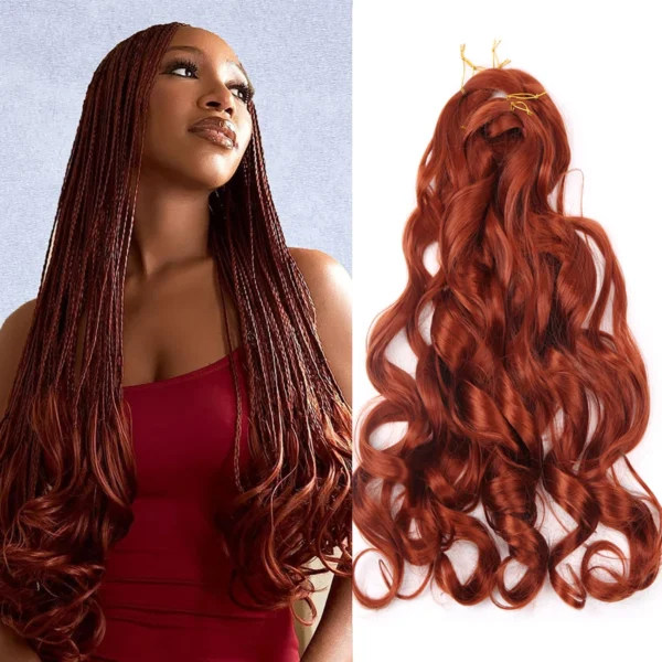 French Curly Crochet Braiding Hair Synthetic Loose Wave Ombre Braids Hair for Women  Spiral Curls Pre Stretched Hair Extensions - Image 17