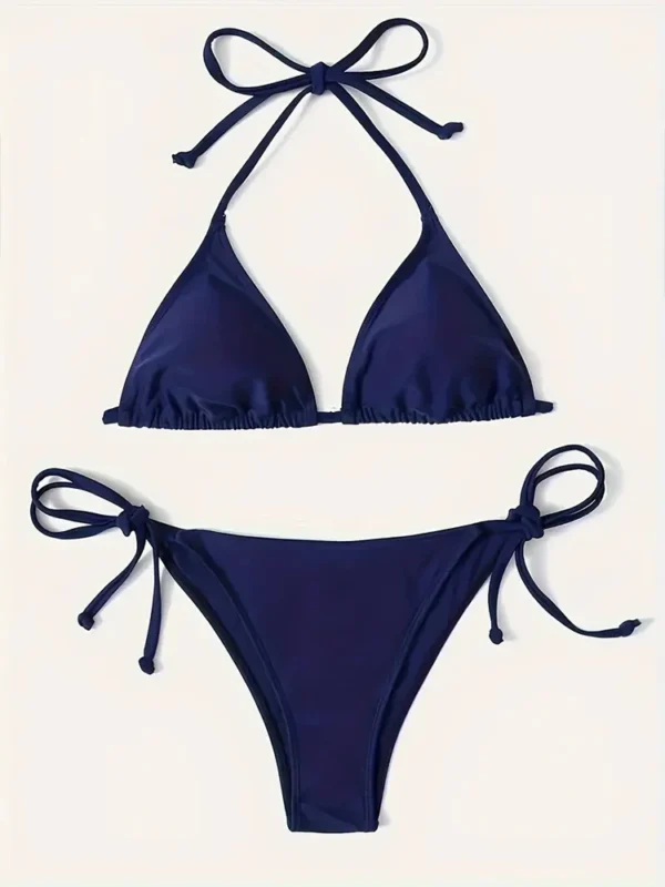 Swimwear Thong Bikini Set Sexy New Navy Blue Swimsuits Woman Sexy Bathing Suits Bikinis Triangle Bandage Female Beachwear - Image 4