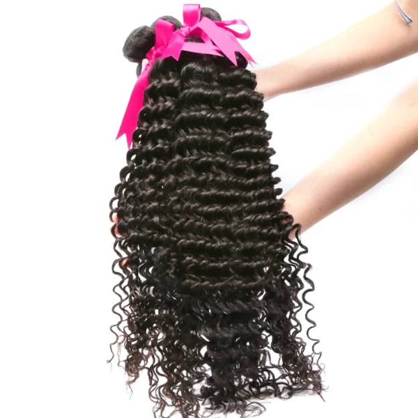 30 Inch Deep Wave 1 3 4 Bundles Deal Bralizian Hair Weave Bundles 100% Virgin Human Hair Water Wave Curly Bundles Extensions - Image 7