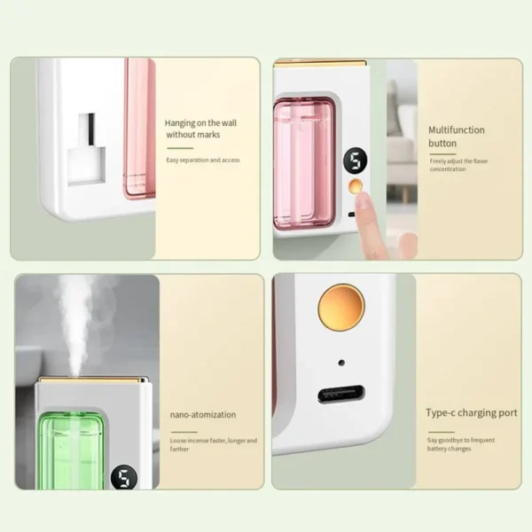Wall-mounted Air Freshener Spray Rechargeable Aromatherapy Diffuser Hotel Home Fragrance Aromatherapy Essential Oil Diffuse - Image 20