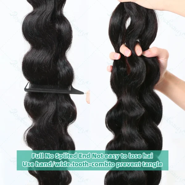 Body Wave Bundles 100% Human Hair Extensions Brazilian Remy 30 Inch Water Wavy Raw Hair Bundles Virgin Double Weft Hair Weaving - Image 2