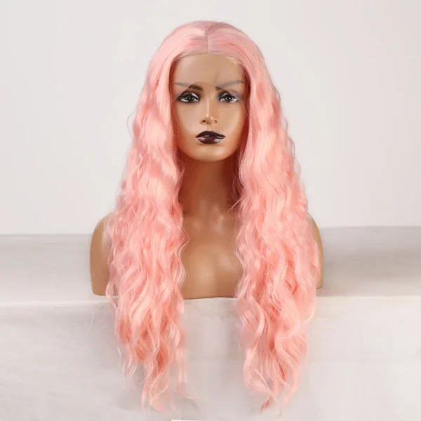 Light Blue Wig Synthetic Lace Front Wig Free Long Loose Curly Lace Wigs Glueless Synthetic Hair Wig Blue Cosplay Wig - Image 18