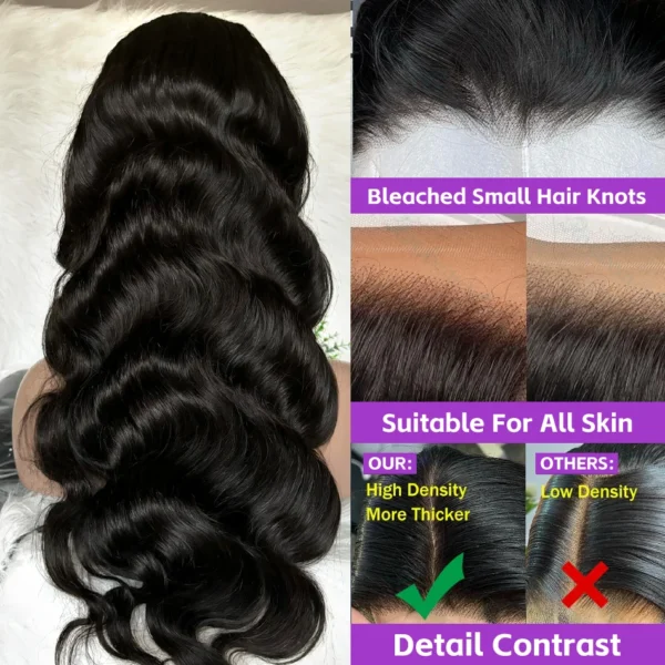 13x6 HD Transparent Body Wave Lace Frontal Human Hair Wig 30 40 Inch 13x7 Lace Front Wig 250 Density 6x6 Glueless Closure Wigs - Image 12