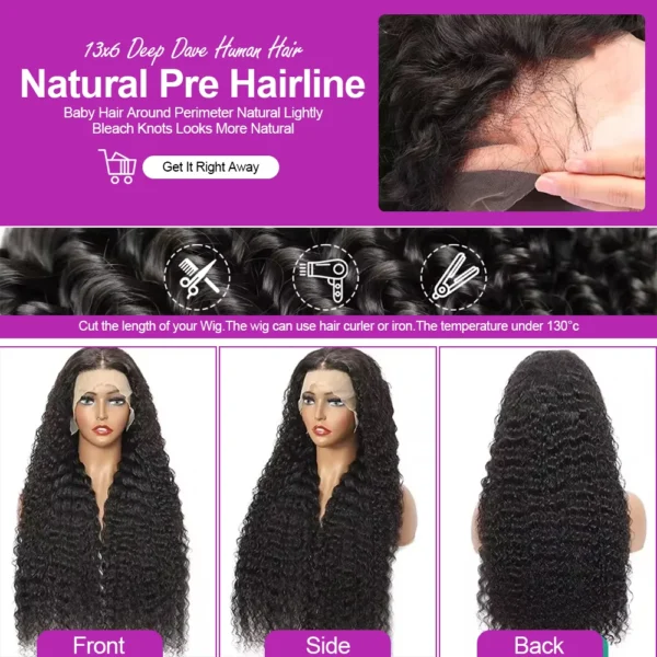 Wear Go 300% High Density Loose Deep Wave 40 50 Inch Full 13x6 13x4 HD Lace Frontal Human Hair Wig Glueless Preplucked Curly Wig - Image 12
