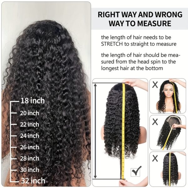 Yavida Water Wave Lace Front Wig - 13x4 HD Transparent Glueless Design, Pre-Plucked with Baby Hair, 150% Density, Natural Black for Women, Perfect for Everyday or Vacation Style - Image 10