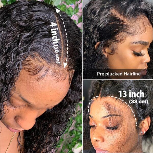 Funky Girl Elegant Water Wave Lace Front Wigs for Women, Brazilian Human Hair, Natural Hairline, 13x4 Deep Wave Frontal, 150% Density, Water Wave Wig - Image 11