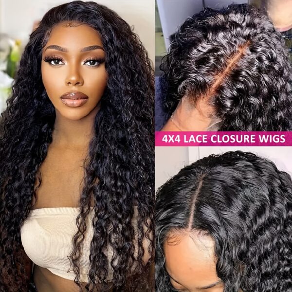 Yavida Water Wave Lace Front Wig - 13x4 HD Transparent Glueless Design, Pre-Plucked with Baby Hair, 150% Density, Natural Black for Women, Perfect for Everyday or Vacation Style - Image 9