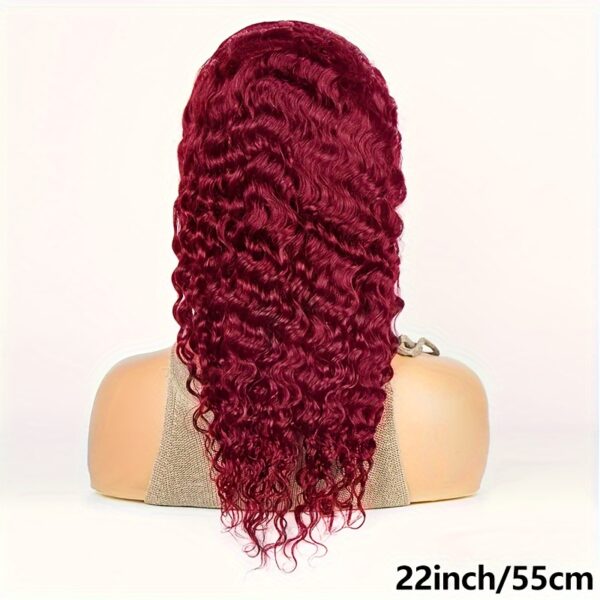 Hot Selling New Styles13x4 Lace Frontal Wigs Human Hair for Women 99J Burgundy HD Transparent Deep Wave Lace Front Wigs Human Hair Pre Plucked Wine Red Glueless Lace Colored Wigs 26inch - Image 4