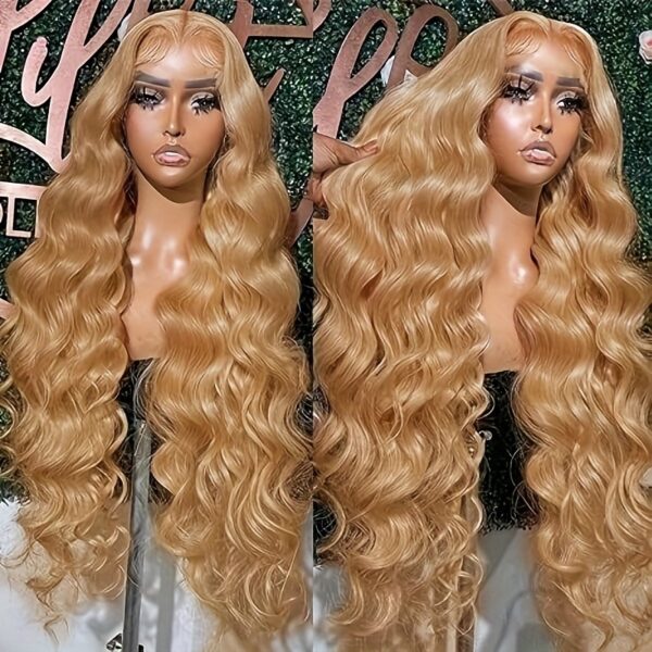 Hot Selling New Styles13x6 Ombre Honey Blonde Lace Front Wigs Human Hair, 27# Frontal Wigs Pre Plucked Bleached Knots Transparent Lace Front Wig Human Hair For Black Women Glueless Human Hair Wig - Image 10