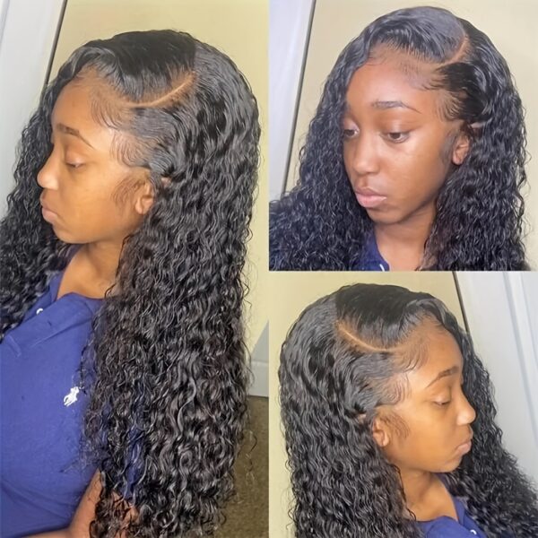 Funky Girl Elegant Water Wave Lace Front Wigs for Women, Brazilian Human Hair, Natural Hairline, 13x4 Deep Wave Frontal, 150% Density, Water Wave Wig - Image 7