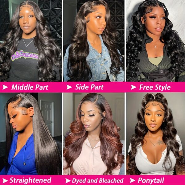 Funky Girl 13x4 Body Wave Lace Frontal Human Hair Wig for Women - Pre-Plucked, Natural Hairline, 150% Density, Elegant Style, Body Wave Curl, Natural Hairline Wig | Elegant Hairpiece | High Density Wig - Image 7