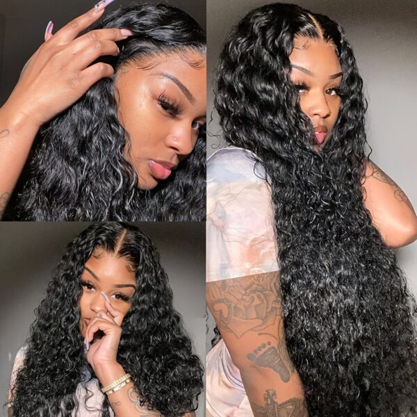 13x4 Lace Front Water Wave Wig - Brazilian Remy Human Hair, Long, Curly, Natural Look for Women, Stylish Hairpiece|Natural Hair Texture|Curly Hair Texture, Hair Wig - Image 22