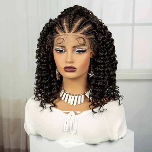 Elegant Jerry Curly Lace Front Wig for Women - 13x4 HD Transparent Lace, Lightweight Synthetic Hair, 180% Density, Versatile for All Skin Tones, Natural Look & Feel - Image 6