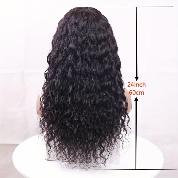 Yavida Water Wave Lace Front Wig - 13x4 HD Transparent Glueless Design, Pre-Plucked with Baby Hair, 150% Density, Natural Black for Women, Perfect for Everyday or Vacation Style - Image 5