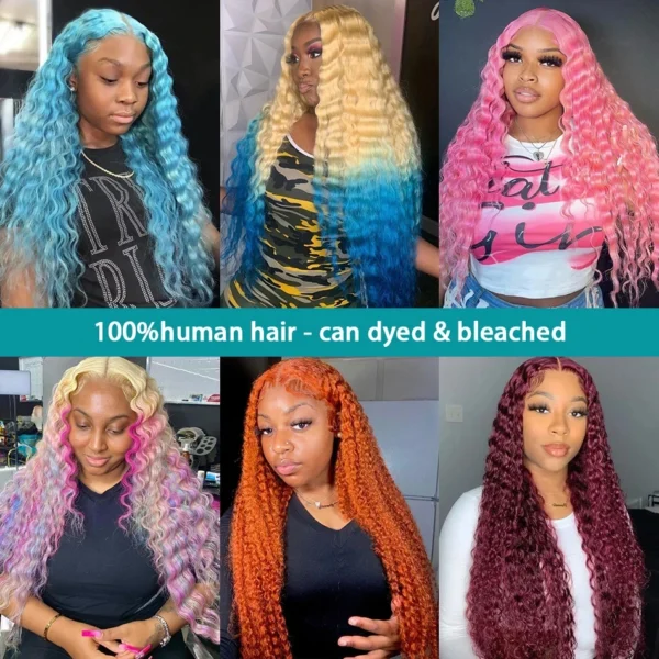 30 Inch 13x6 Transparent HD 613 Honey Blonde Deep Wave Lace Frontal Wigs Brazilian 13x4 Curly Colored Lace Front Human Hair Wigs - Image 5