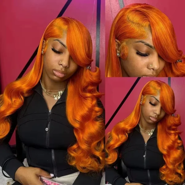 30 36 Inch Ginger Body Wave Human Hair Colored Wigs 100% 13X6 Hd Lace Frontal Wig 13X4 Preplucked Lace Front Wigs For Women - Image 4