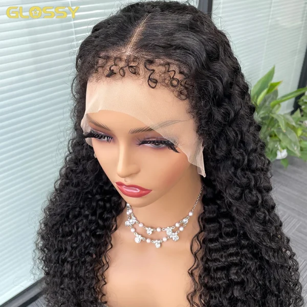 13x6 Hd 250 Density Afro Kinky Curly Wig 100% Human Hair 13x4 4c Edges Frontal Deep Wave Curly Lace Front Wigs For Women on sale - Image 15