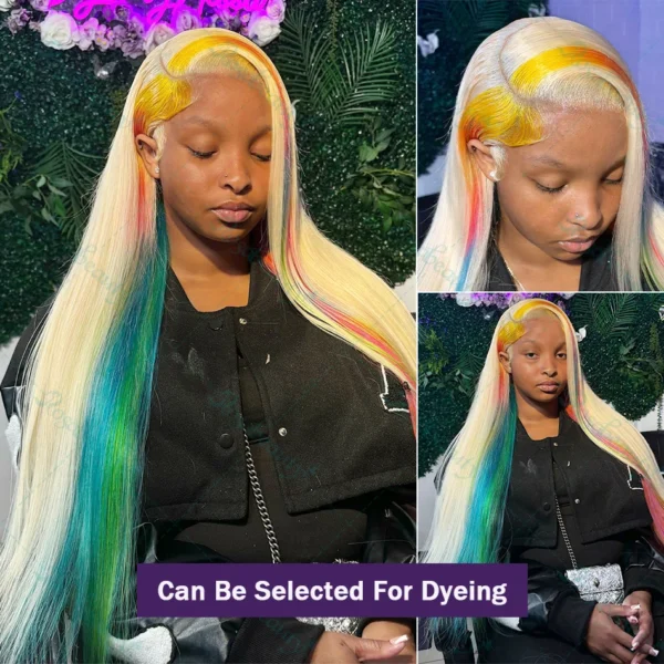 250% 613 Honey Blonde 13x6 HD Transparent Lace Front Human Hair Wigs For Women 34 36 Inch Straight 13x4 Lace Frontal Wig - Image 5
