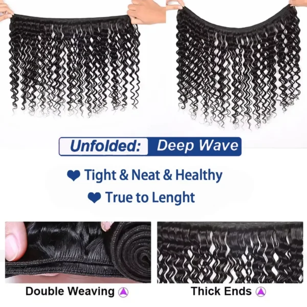 Raw 100% Human Hair Bundles Brazilian Water Wave Bundles Human Hair 1/3/4 Pcs Burmeses Curly Remy Double Weft Virgin Extensions - Image 11